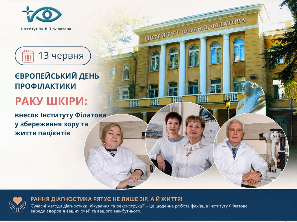 ЄВРОПЕЙСЬКИЙ ДЕНЬ ПРОФІЛАКТИКИ РАКУ ШКІРИ: ВНЕСОК ІНСТИТУТУ ФІЛАТОВА У ЗБЕРЕЖЕННЯ ЗОРУ ТА ЖИТТЯ ПАЦІЄНТІВ