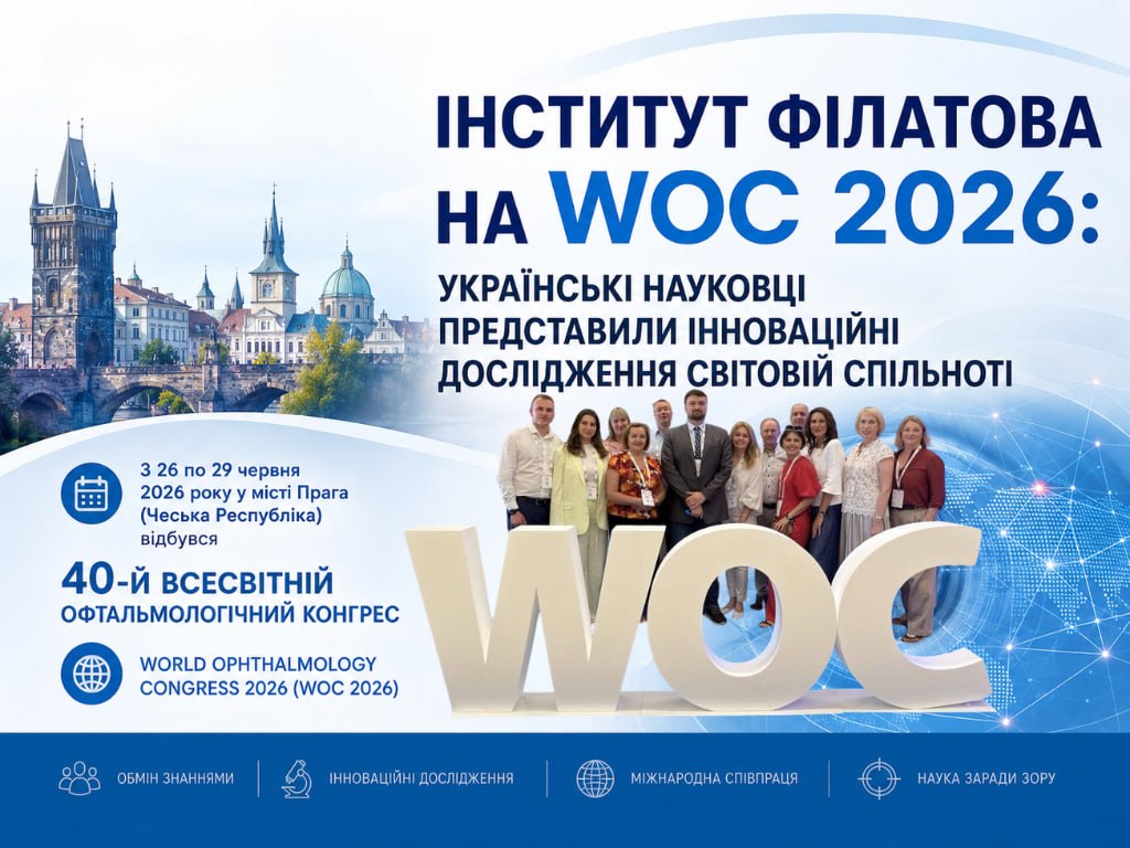 ІНСТИТУТ ФІЛАТОВА НА WOC 2026: УКРАЇНСЬКІ НАУКОВЦІ ПРЕДСТАВИЛИ ІННОВАЦІЙНІ ДОСЛІДЖЕННЯ СВІТОВІЙ СПІЛЬНОТІ